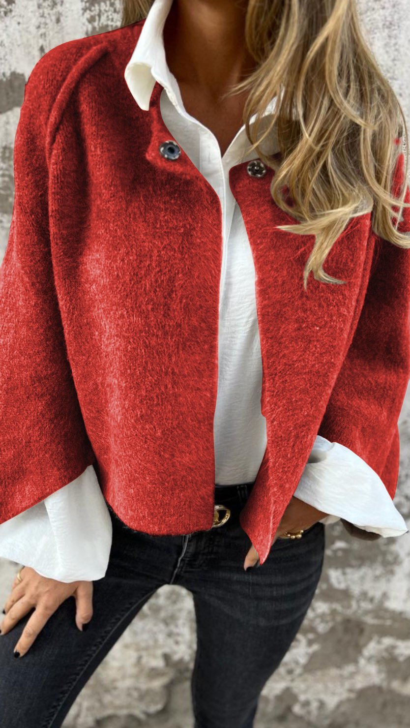 BEA™ | Manteau en laine femme à col rond et manches longues