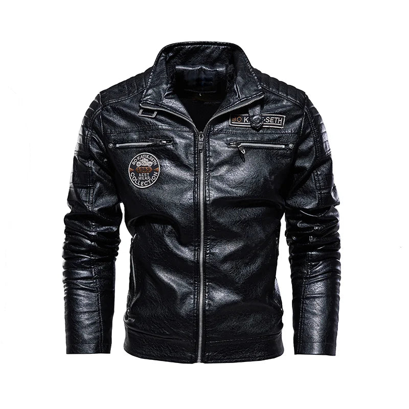 Alexandre™ - Veste Biker en Cuir Vintage Marron