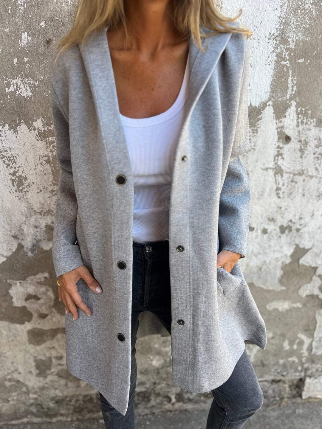 Appolinia™ | Cardigan avec Boutons et Capuche