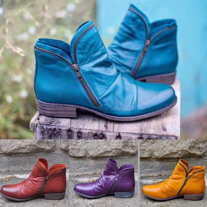 Vianne™ | Bottes en Cuir avec Fermeture Éclair